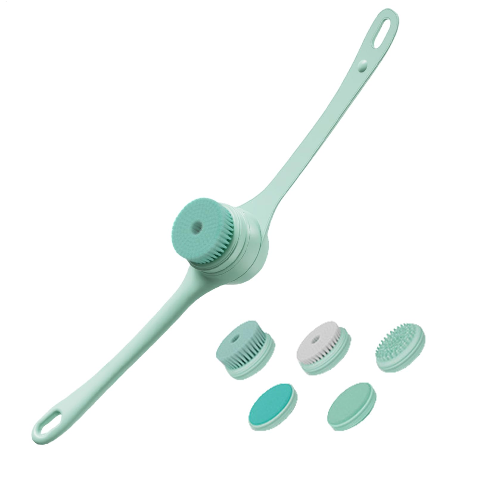 Cepillo de baño eléctrico, limpiador de espalda para ducha,Cepillos de | baño y cuerpo de mango largo impermeables - Cepillo de espalda eléctrico con batería grande para pies