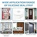 Door Weather Stripping, Window Silicone Seal Strip,Self Adhesive Tape for Draft Stopper Gap and Glass Shower|16Ft Long X 1.77 Inch(45mm) Width ，White |