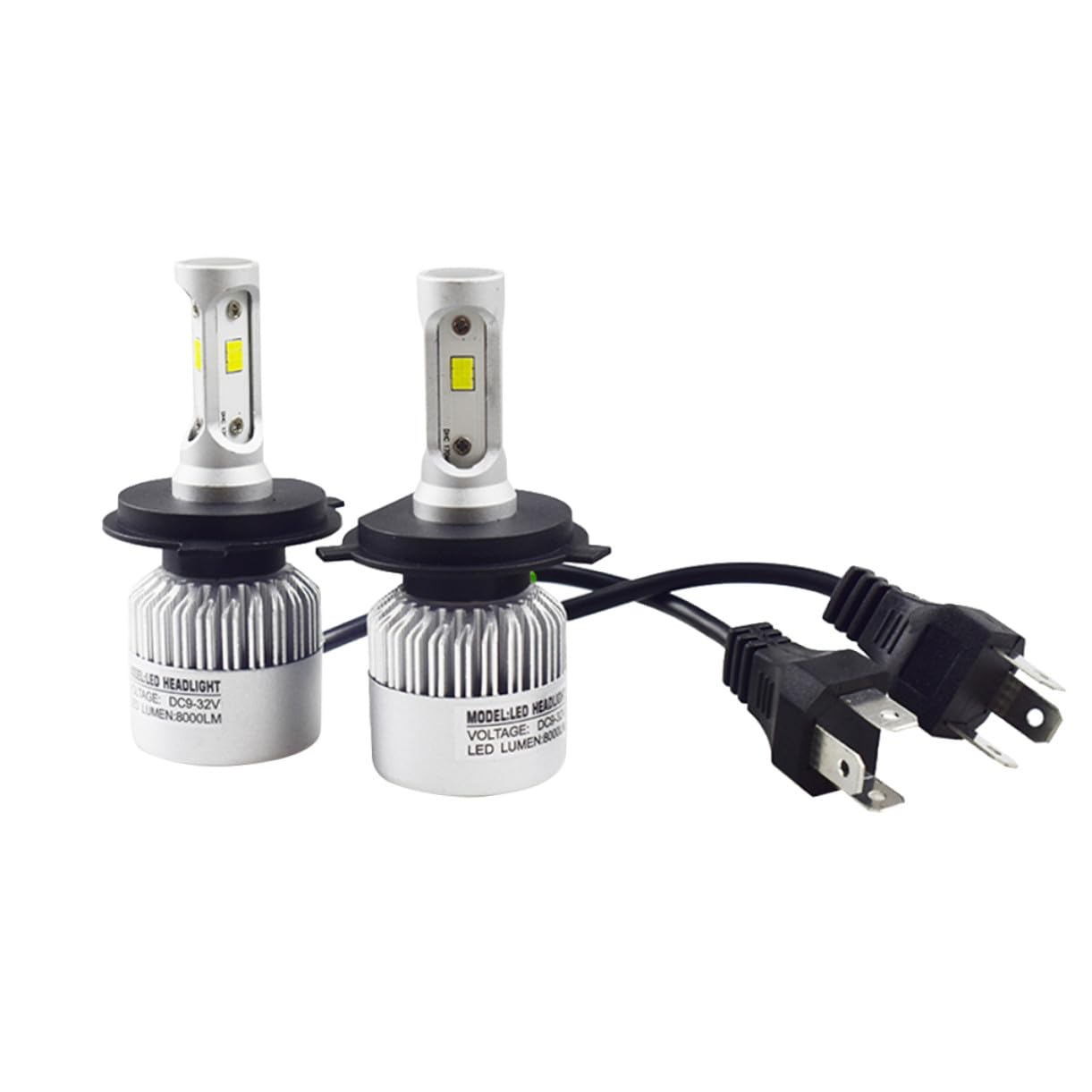 Lampadina LED H4 Csp per Fari Auto e Camion in Alluminio, 2 Pezzi | Chip Csp, Emissione Intensa Omogenea, Mini Ventola Rapida, Impostazione Alogena Compatta, per Montaggio Stabile su Veicoli