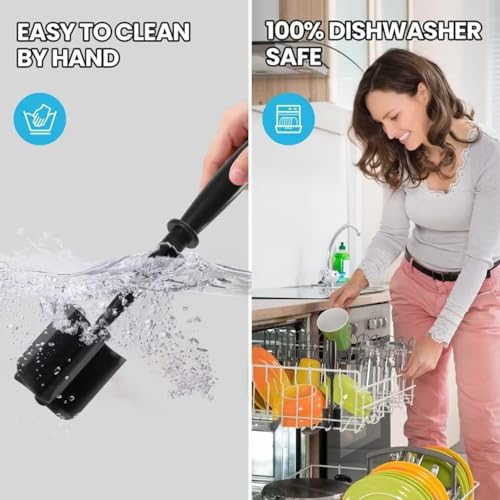Image of Meat Chopper, 5 Curve Blades Ground Beef Masher, Heat Resistant Meat Masher Tool for Hamburger Meat, Ground Beef, Nylon Hamburger Chopper Utensil Non-Scratch Utensils