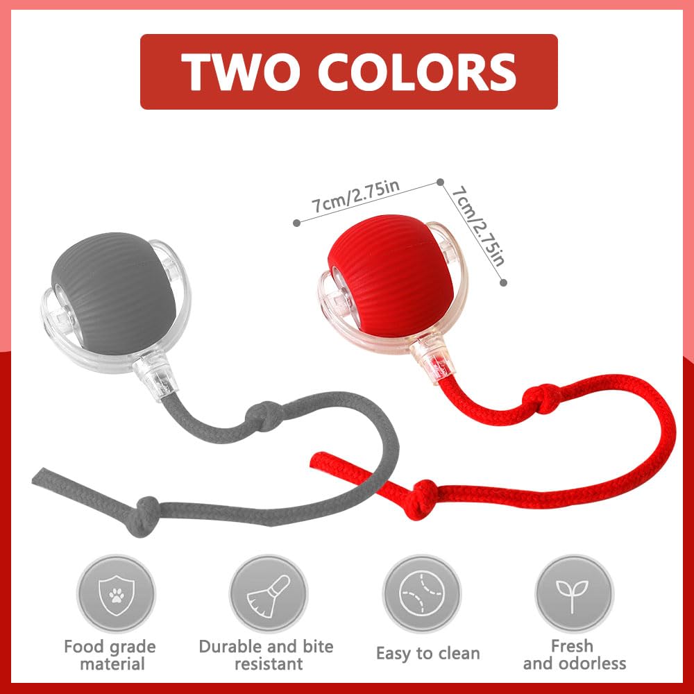 Vmxlso 2 PCS Interactive Cat Ball Toy, Cat Toy Ball with Tail, Rechargeable Chewie Viral Rolling ball - Image 2