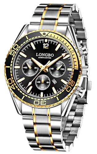 LONGBO Men's Analogue Watches Luxury Fashion Casual Dress Waterproof Quartz Wristwatches for Men Stainless Steel Band | Birthday Anniversary Gift for Men...