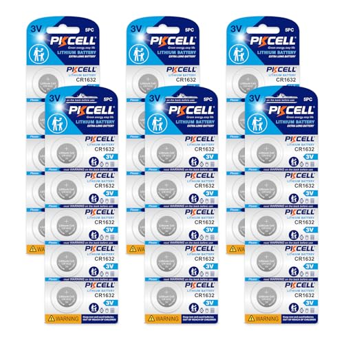 PKCELL CR1632 Lithium Battery 3V 1632 Batteries (30-Count (Pack of 1))