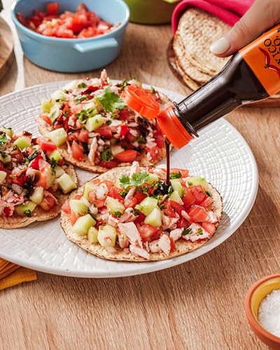 Image of Mexico Lindo Picante Negra Hot Sauce | Light & Spicy | 8,400 Scoville Level | Great with Asian Food, Seafood & Meat | 5 Fl Oz Bottle (Pack of 12)
