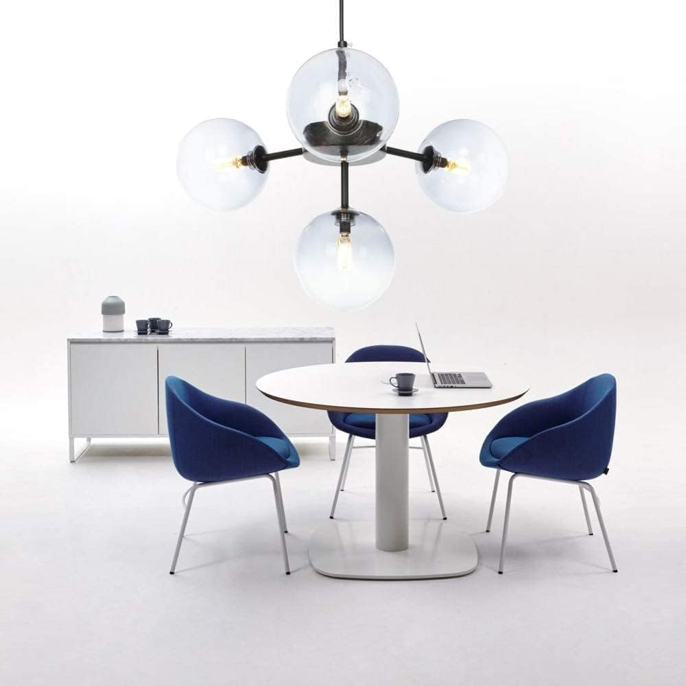 Pendant Lights Mid Century Satellite Chandelier Modern Gradient Gray Glass Globe Ceiling Pendant Lighting Fixture with 4 LED G4 Light Bulbs