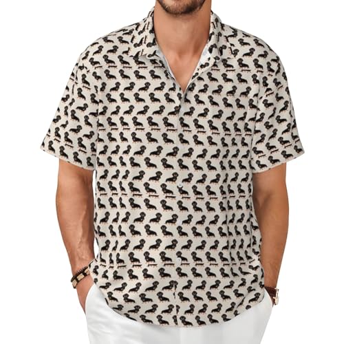 Chemise d'été homme imprimé chien mignon pour un look joyeux