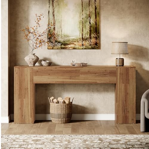 Image of Tribesigns 71-Inch Long Console Table for Entryway, Farmhouse Sofa Console Behind Couch, Entry Table for Hallway, Foyer, Living Room, Rustic Wood
