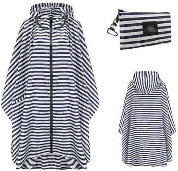 Waterproof Hooded Raincoat for Men and Women Outdoor Backpack Rain Coat Poncho Jacket Cloak Trench (Color : Stripe, Size : One Size)