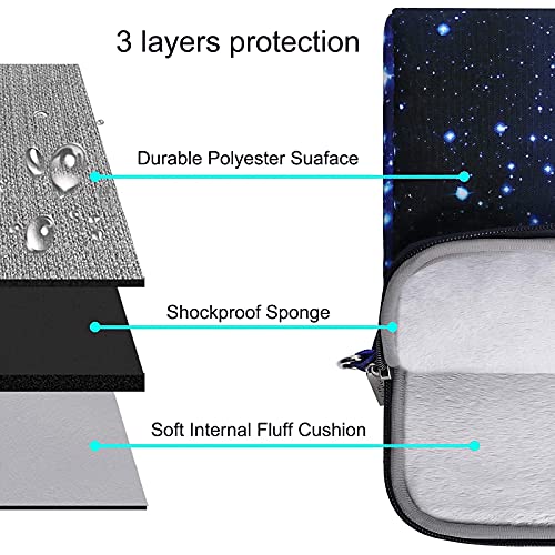 MOSISO Laptop Shoulder Bag Compatible with MacBook Air/Pro,13-13.3 inch Notebook,Compatible with MacBook Pro 14 inch 2023-2021 A2779 M2 A2442 M1,Starry Night Carrying Sleeve Case with Belt, Black3