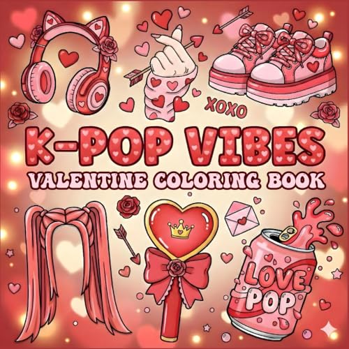 K-Pop Vibes Valentine Coloring Book: Bold and Easy K-pop-Inspired Designs with Hearts and Aesthetic Vibes — A Fun Valentine’s Day Gift for Teens, Adults, and K-Pop Fans image 2