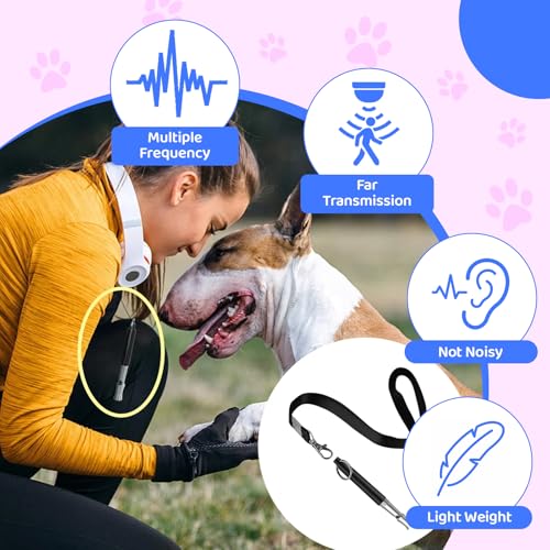 GUTERTOP Hundepfeife Hochfrequenz Lautlos, Hundepfeifen Rückruf Lautlos, Hundepfeife Gegen Bellen und Trainieren Sie Ihren Hund mit Einem Schlüsselband