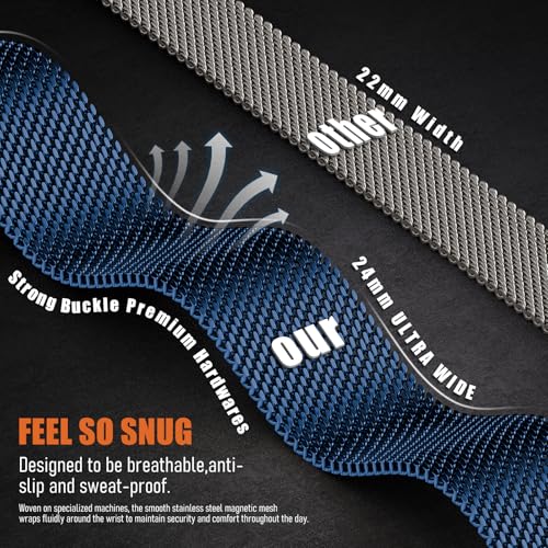 Image of BXUXOHS Milanese Loop for Apple Watch Ultra 3 /2 Band 49mm 46mm 45mm 44mm 42mm Men,Tactical Mecha Strap Military-Grade Design,Magnetic Metal Wristband for iWatch Ultra 2 /3 Series 11 /10 /9 /8 /7 /6 /5 /4 SE
