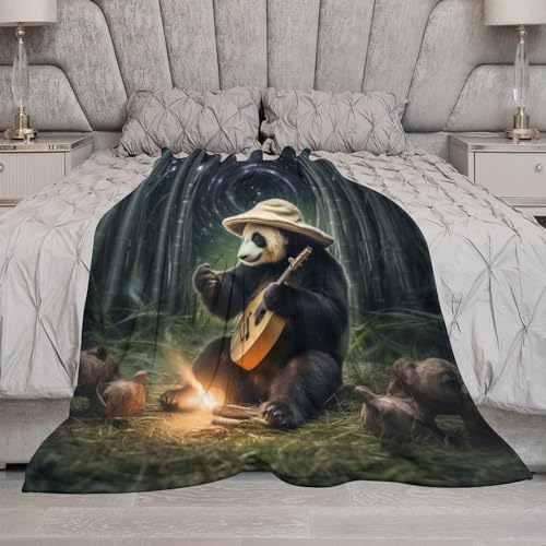 Manta de panda ligera y abrigada de franela térmica de 130x150 cm lavable a máquina 7