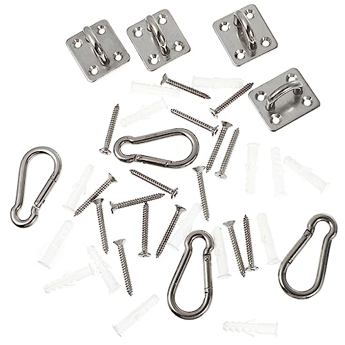 Cabilock Set of 4 Industrial Strength Ceiling Hooks 304 Stainless Steel M5 Square Nuts Versatile for Hangers Hanging Plants Decorative Nets Marine Patio Sunshade Sports Home Organization