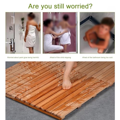 Alfombrilla de baño de bambú premium con madera impermeable y diseño de lujo 8