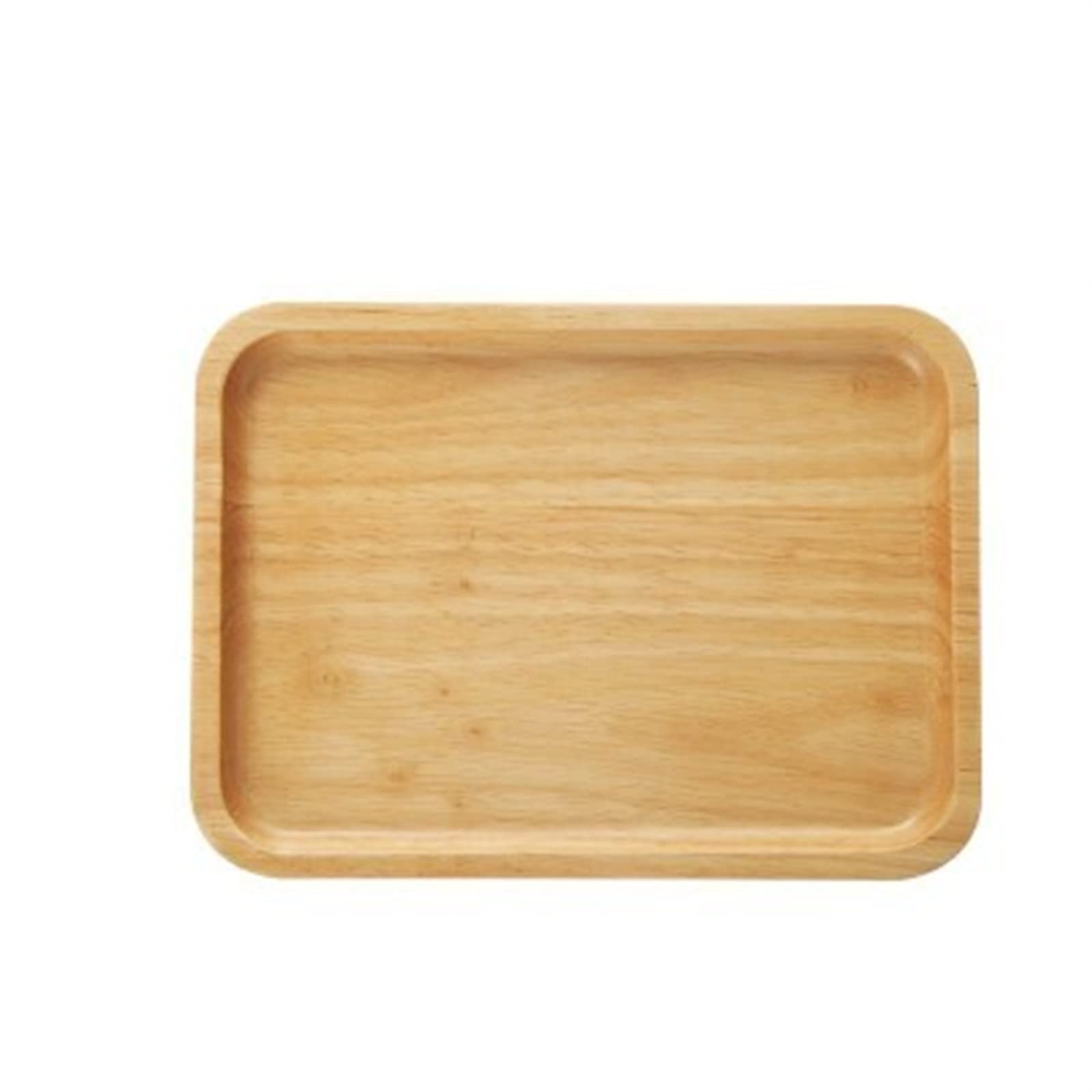 JINGYAN Breakfast Trays Wood Dessert Plate Fruit Bread Wooden Dishes Rectangle Round Saucer Tea Tray Storage Pallet Tableware(Small)