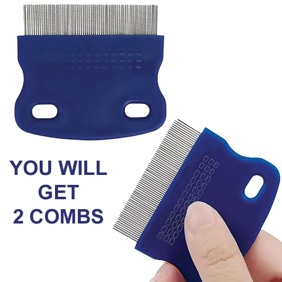Image of ANKITA 2 Pieces LICE COMB, Head Lice and Nits removal Comb for Women, Men & Kids Hair | Stainless Steel comb | Antilice Treatment Remover for Eggs | LICE COMB PACK OF 2, (SLC-4). PROMOTIONAL PRICE FOR LIMITED PERIOD