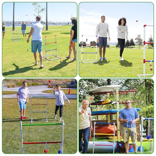 YOUNGSAY 8 Paar Leitergolf Bälle, 42mm Harte Leitergolf Ersatzbälle, Farbmischung Kugeln für Leitergolf für für Hof, Rasen und Strand (4 Farben)