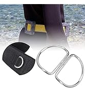 BuyWeek Diving Weight Belt D Rings, Bent Diving D Ring 2Pcs 304 Stainless Steel Straight D Ring f...