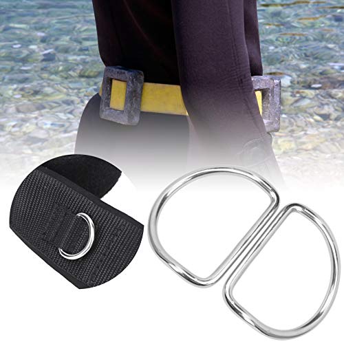 2 Boucles à Anneau En D BuyWeek Acier Inox 304 Pour Ceinture De Plongée