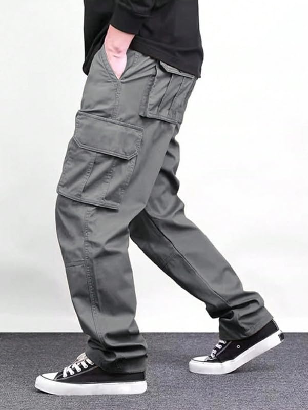 Image of DEELMO Men's Stylish Multi-Pocket Cargo Pants || Casual Fit Pants Trousers || Stylish Trousers for Men || Men's Cargo (MD501 01 08)
