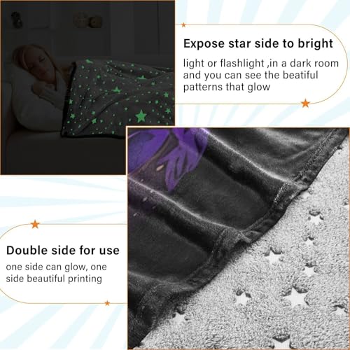 Manta suave para sofá de anime morado, ideal para relajarte en la oficina 7