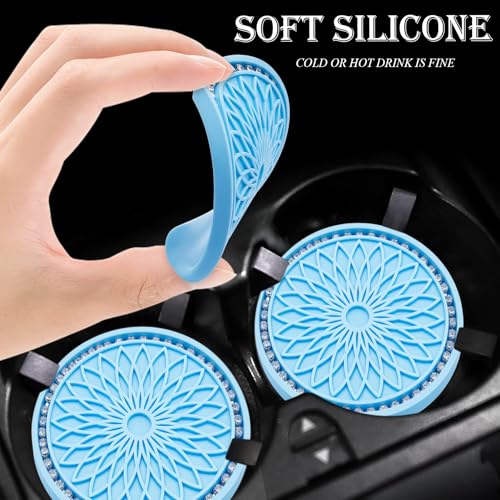 Portavasos para auto de silicón y rhinestone 2 pcs miniatura 4