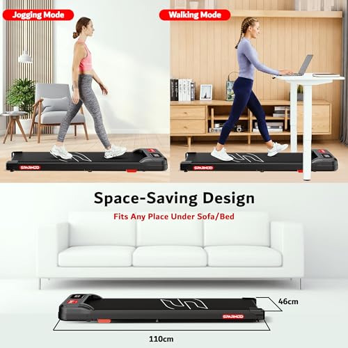 Image of Sparnod Fitness STH-3002 3HP Peak Walking Pad Treadmill for Home Use | Compact, Ultra-Slim, Ready to Use | Shock Absorption | LED Display | 2% Manual Incline | 110 Kg Capacity