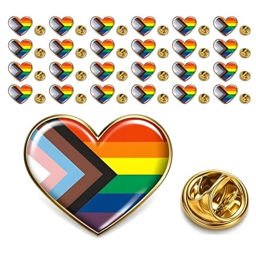HAFILO Rainbow Pride Heart Progress Pins