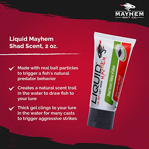 Liquid Mayhem Shad Scent 2 Oz. You Already Have The Best Fishing Line, Fishing Pole & Fishing Reel, Now Get The Best Fish Attractant Bait Scent! #TOP1