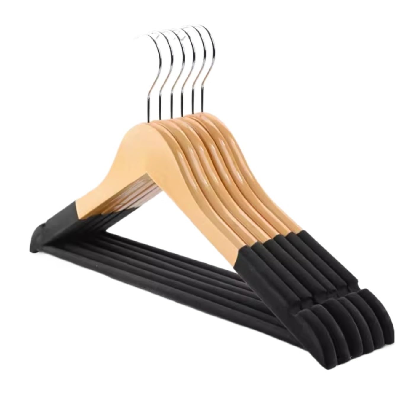 Perchas Perchas De Ropa Vintage De Madera, Estante De Ropa Sólido Que No Deja Marcas, Armario Doméstico Colgante para Pantalones Perchas Ropa(Wood Color,10pcs)