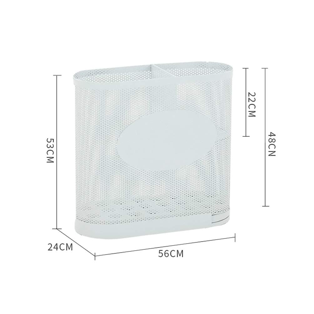 Portaombrelli in metallo, porta ombrelli commerciale di grande capacità per banche e hotel, può contenere 12-24 ombrelli, con vassoio antigoccia, 2 dimensioni (bianco 48 x 56 x 24 cm)