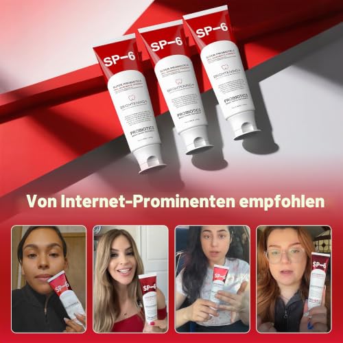 SP-6 Probiotic Whitening Zahnpasta für Zahnaufhellung und frischen Atem, 6 Probiotika-Formel für gesundes Zahnfleisch, fluoridfrei… – Ansicht 6