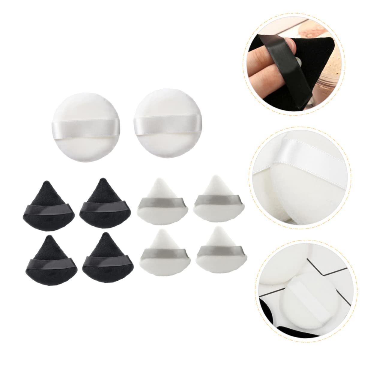 Healvian 10pcs Powder for Makeup Applicators and Shapes for Foundation Concealer Blush and Highlighter Lightweight and Easy to Carry