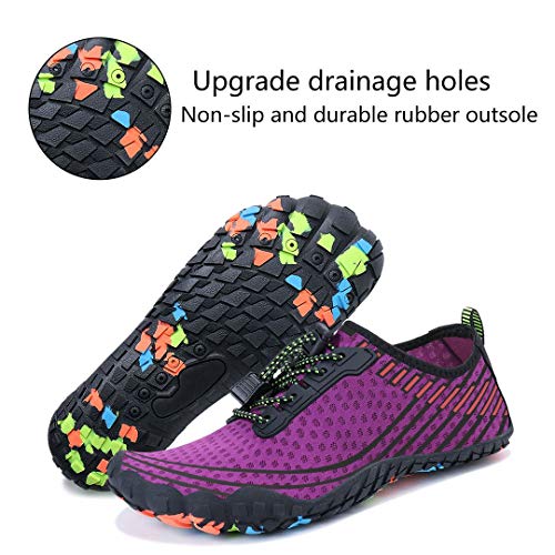 Image of MAYZERO Water Shoes Men Women Swim Surf Shoes Beach Pool Shoes Wide Toe Hiking Aqua Shoes Winter House Slippers