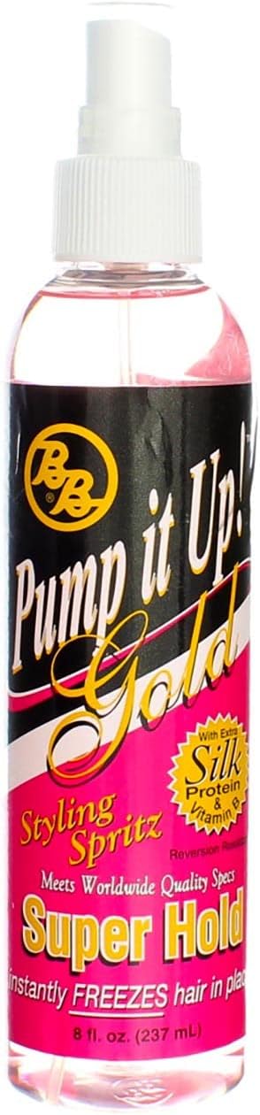 Bronner Brothers Pump It Up Spritz Gold Super Hold, 8 Oz Pack Of 3