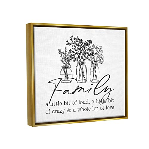 Image of 'Heartwarming Family Phrase Botanical Blossoms'| Floating Frame Canvas Art