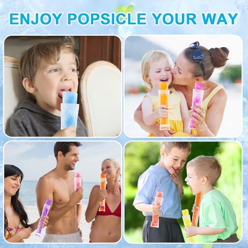 Image of LOMIMOS 160PCS Disposable Ice Popsicle Mold Bags,BPA Free Freezer Tubes With Zip Lock Seal Funnel for Healthy Snack Yogurt Stick Juice Fruit Smoothies Ice Candy Pops Family Party(11 inchx2.2 inch)