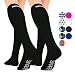 Go2Socks GO2 Compression Socks for Men Women Nurses Runners 16-22 mmHg (Medium) - Medical Stocking Maternity Travel - Best Performance Recovery Circulation Stamina - (Black,Small 2-Pack)