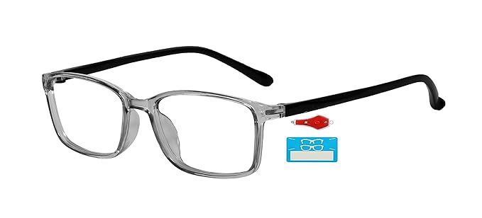 TAGGY Premium Frame With Blue Ray Cut Block Anti Glare Glasses Zero Power For Eye Protection From Computer Tablet Laptop Mobile Eyeglasses For Kids/Children 10 to 14 Year (42mm) c-12