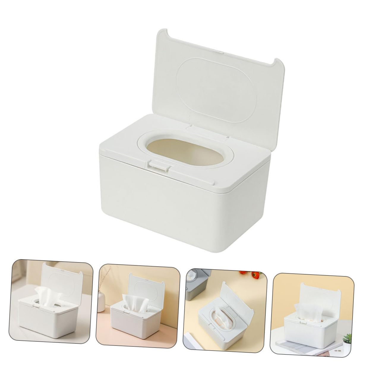 POPETPOP 2 piezas Dispensador de Toallitas Húmedas para Caja Reutilizable y Compacta con Tapa Protectora para Uso Hogar y Viajes de Unidades