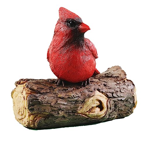 iplusmile Vogeldekoration Kardinal Figurine Rot Weihnachten Cardinals Sitzen auf Einem Harz Garten Vogel Statuen Tier Hof Skulptur Desktop Ornamente Für Terrasse Rasen Haus