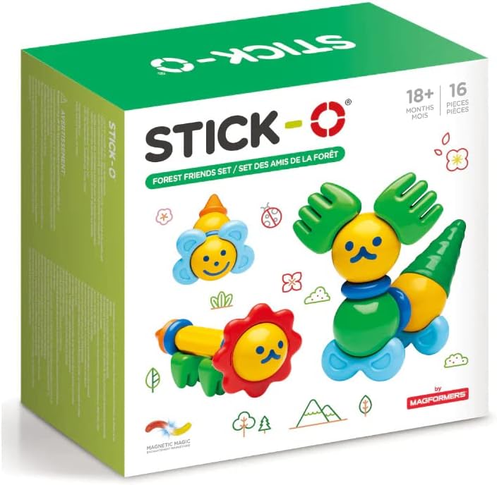 Forest Friends 16-piece Magnetic Building Blocks Toy. Preschool STEM Learning Toy. Made By Magformers For Younger Children. Chunky Design.