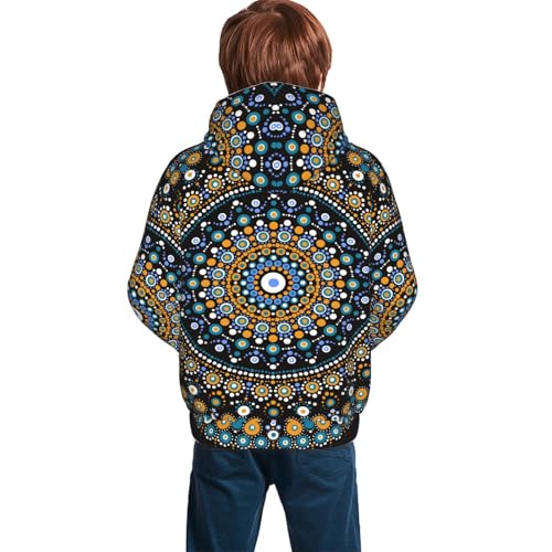 Dot Mandala Kid Hoodies Boys Sweatshirts Girls Pullover with Pocket4