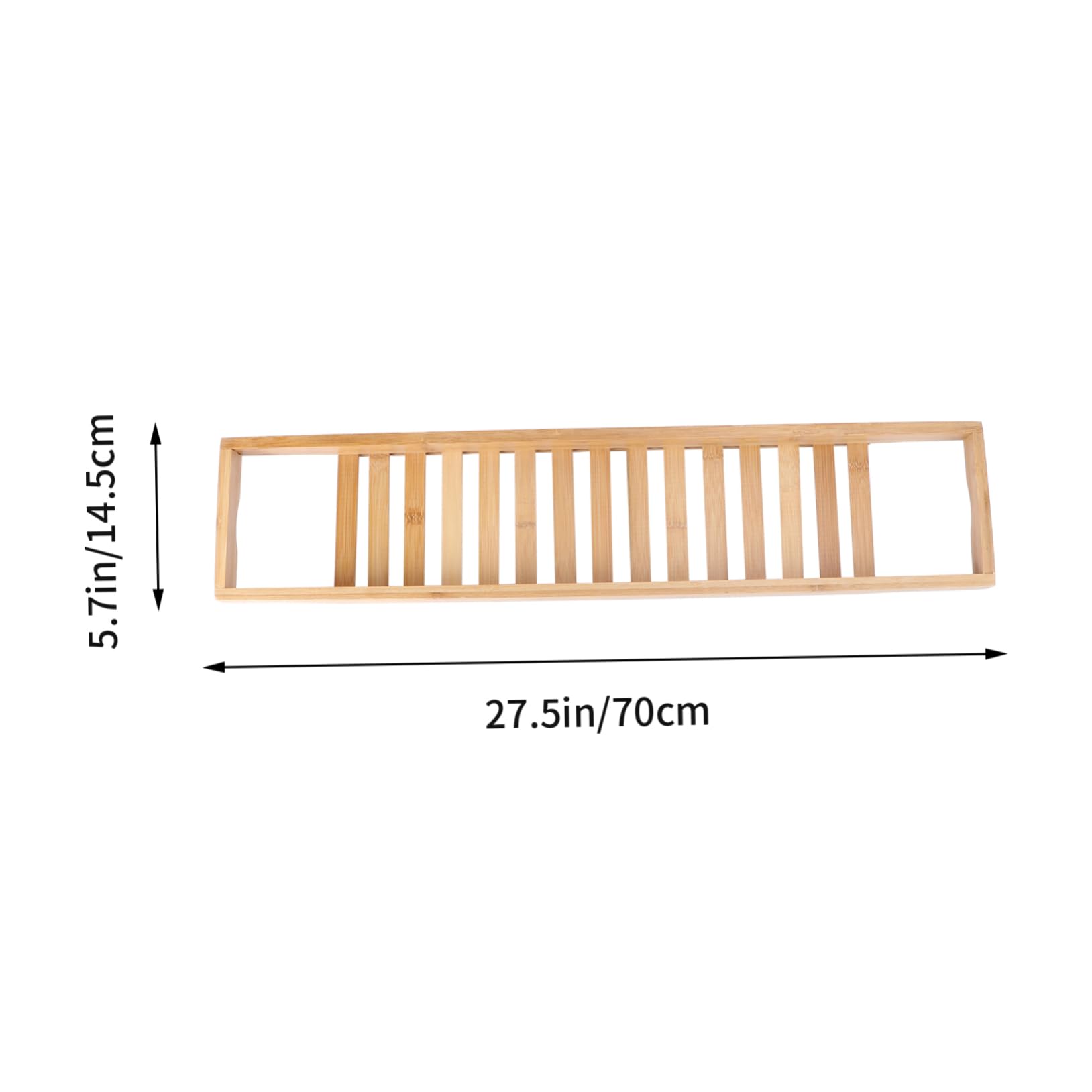 SOLUSTRE Natural Bathtub Tray Multi Function Storage Rack for Bathtub with Rails for Organizing Snacks Tablets and Books Your Bathroom