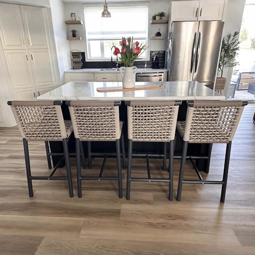 PURPLE LEAF Outdoor Counter Height Stools Set of 4 Aluminum