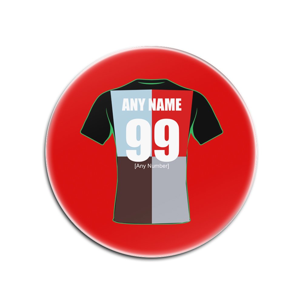 Unigift Red Personalised Gift - Harlequins Round Glass Coaster (Rugby Union Design Theme, Colour Options) - Any Name/Message On Your Unique Mat Pad - Harlequin Quins