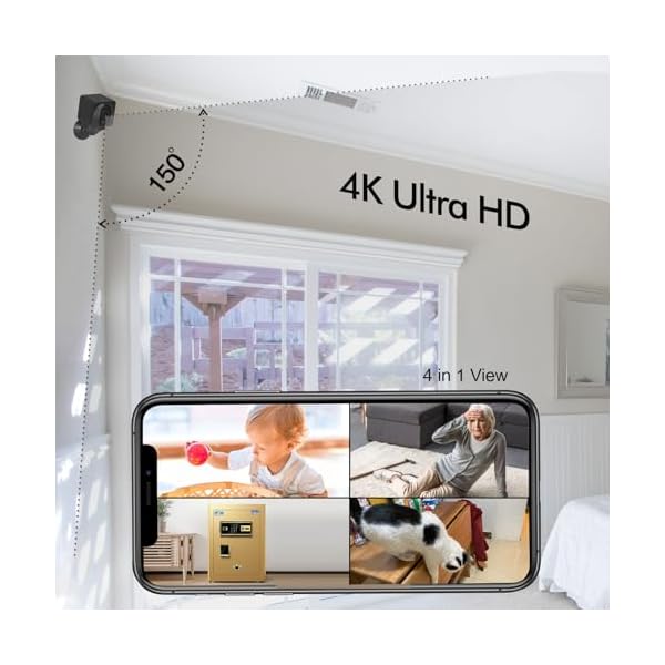 Spy Camera Mini Hidden Camera 4K Small WiFi Home Security Camera Tiny Nanny Cam with AI Motion Detection Alerts Long Battery Life Auto Night Vision Real Time Secret Surveillance Camera for Indoor - Image 3