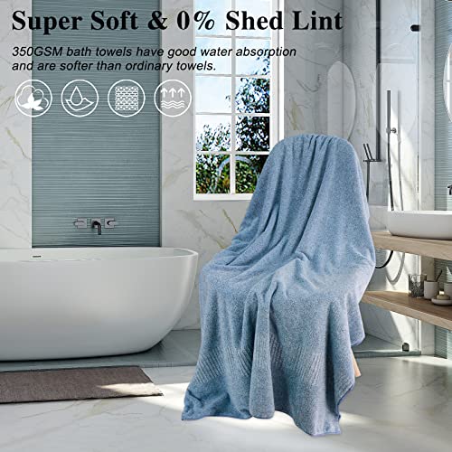 SEISSO Pack of 2 Bath Towel, Premium Bamboo Fibre Bath Sheets 90 x 160cm Super Soft Highly Absorbent and Quick Dry Bath Sheet - Image 4