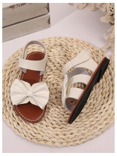 Image of GORGLITTER Girl's Sandals Dressy Bow Ankle Strap Sandal Open Toe Slides Flats Summer Cute Vacation Sandals